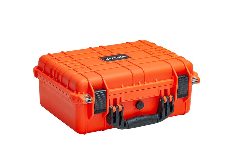MEIJIA Portable All Weather Waterproof Camera Case with Customizable Fit Foam,Fit Use of Drones, Camera, Equipments, Pistols,15.98x12.99x6.85inches(Orange) - Image 1